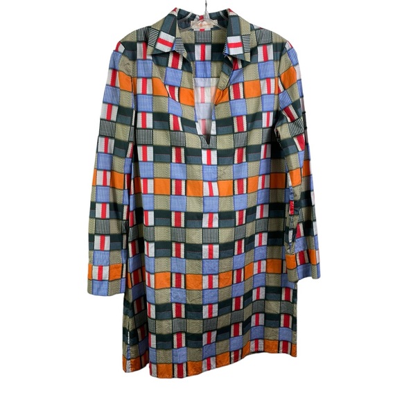 Tory Burch Long-Sleeve Geometric-Print Tunic - Picture 2 of 7
